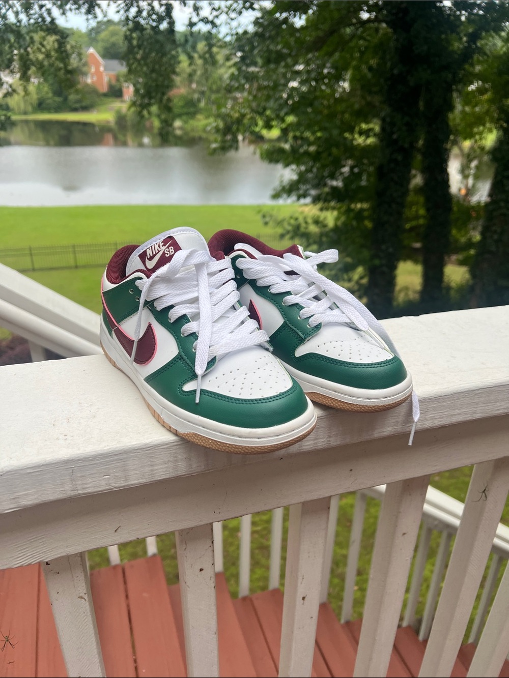 Nike Dunk Low Retro Gorge Green Team Red FB7160 161 size 6.5
